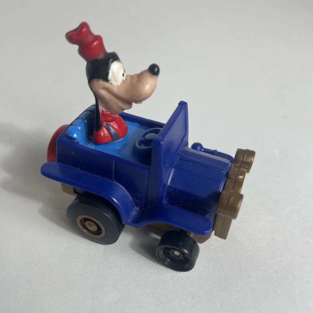 Vintage Disney Goofy Pull Back Car 1988 Blue McDonald's Collectible Toy‎ Works